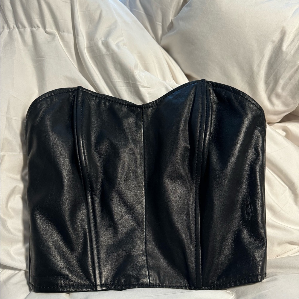 CHIA 80’s Leather Corset Top